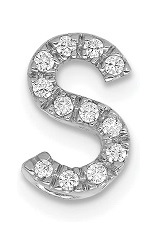 ravishing letter s white gold baby charm